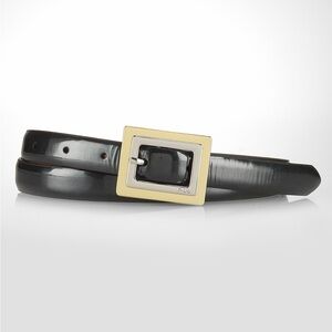 Lauren Ralph Lauren 100% Patent Leather Belt Women’s Size S Dark Brown 35.5”